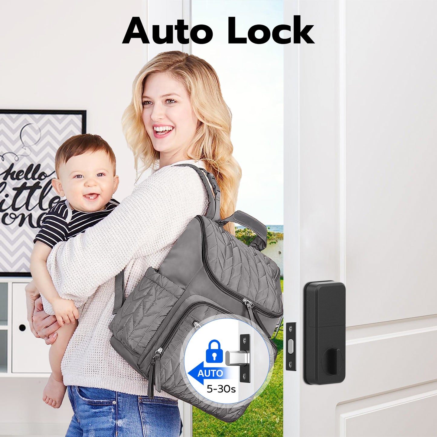 Smart Deadbolt Keypad Smart Lock eLinkSmart Fingerprint Deadbolt Keyless Door Knob Entry Door Lock with Keypad for Home Hotel Office Apartment No Additional Drilling [NO APP]